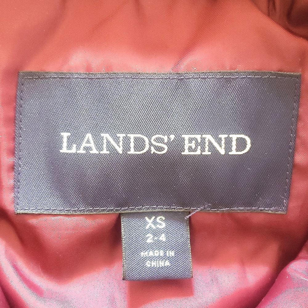 LAND'S END Quilted Down Puffer Vest Red Cranberry Burgundy • EXTRA SMALL - Picture 12 of 13